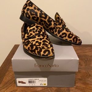 Franco Sarto size 8 1/2 leopard print calf hair loafer.